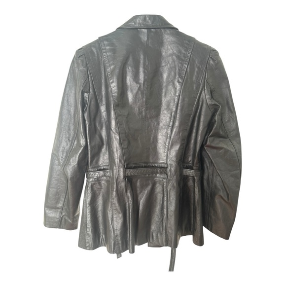 Vintage Classic  Bermans Leather Jacket Women’s Size 6 Black Fashion All Season - Picture 4 of 10